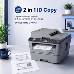 Brother MFC L2701DW WiFi Auto Duplex Laser Printer with 30 PPM Print Speed, Multifunction Print Scan Copy Fax, Automatic Document Feeder, 2 in 1 ID Copy Button, 2-line LCD Display, 250 Sheets Tray