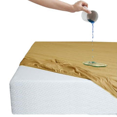 Feelme Mattress Cover King Size 84x84 Waterproof Cotton Mattress Protector for Double Bed (84x84 Inch/ 7x7 Feet Grey) 210 GSM 100% Waterproof
