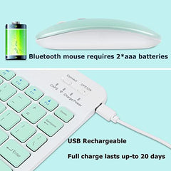 SHARE SUNSHINE Bluetooth Wireless Keyboard and Mouse Combo, Pink Ultra-Slim, Ergonomic, Rechargeable, Compatible with Apple iPad iPhone Samsung Tablet Android PC Mac