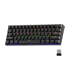 Zebronics Max Ninja 61W Mechanical Keyboard, 60% Compact Layout, Tri-Mode Rechargeable, N-Key Rollover, Linear Red Switches, 1000Hz Polling Rate, 61 Keys, Software Support, Win & Mac Support