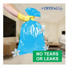 Crystal Scented Garbage Bags Black, Medium 19x22 Inches, 120 Bags | Jasmine Scented, 30 Pcs/Roll x 4, Tie-String, Wet & Dry Waste