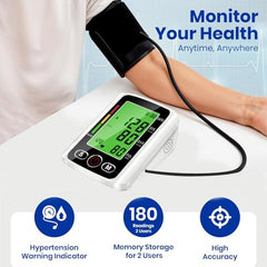 D MEDICARE® BP Machine Digital Automatic for Home Use | Blood Pressure Monitor with Voice, Large Display, Accurate Upper Arm Cuff for Adults & Elderly (BP-04)