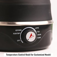 InstaCuppa Foldable Silicone Electric Kettle for Travel, Home & Office, 600 ML, 600 Watts, Fast Boiling, Food Grade Silicone, Collapsible, Portable, Dry Boil Protection, Black