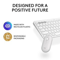 Logitech Pebble 2 Combo, Wireless Keyboard and Mouse, Quiet and Portable, Customisable, Logi Bolt, Bluetooth, Easy-Switch for Windows, macOS, iPadOS, Chrome -