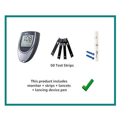 Dr. Morepen GlucoOne Blood Glucose Monitor Model BG-03 with 50 Strips | Silver