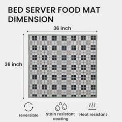 Homerz Premium Bed Server Food Mat Reversible Bed Server, Mattress Protector for Home | Food Mat for Kids, Size 36x36 inch, Double Side use Kitchen, Cupboard, Drawer, Wardrobe (Brown Lotus New)