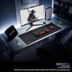 daWg KeyMat R1 Esports Gaming Mouse Pad, 800 x 300 mm, 4mm Thickness Extended Desk Mat, Anti-Fray Stitching, Anti-Skid Rubber Base, Pro-Grade Tracking Surface, High-Velocity Glide (Dragon)