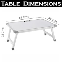 Eduway Multipurpose White Board Study Laptop Table for Student | with Adjustable Height Bed Table for Kids | Portable Laptop Table for Home, Office & Presentation | Include with 1 Marker & 1 Duster