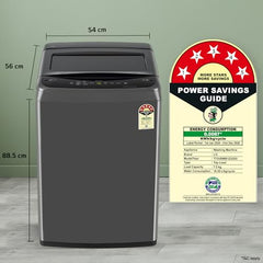 LG 7.5 Kg 5 Star Smart Inverter Technology Fully Automatic Top Load Washing Machine (T75VBMB1Z, Auto Prewash, Turbodrum, Stainless Steel drum, LED Display, Smart Diagnosis, Middle Black)