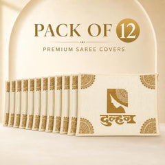 Choego New Season Wedding Print Saree Cover Pack of 12 | Zip closure, Doli Print Reusable storage bags, Ideal for bridal designer sarees, Wardrobe organizer, One side transparent