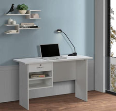 DeckUp Plank Giona Engineered Wood Study Table and Office Desk (Walnut and White, Matte Finish)