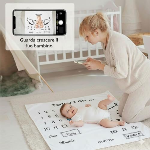 MOMISY Baby Milestone Blanket and Props for Baby's |1 to 12 Months Prop |Baby Bedding |Ac Room Blanket for Summer|Newborn| Infants Winter Blanket(Wing)