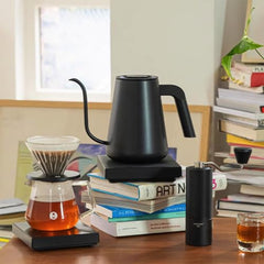TIMEMORE Stainless Steel Fish Pro Smart Electric Pour-Over Kettle 900ML / BLACK, 1350 Watts