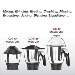 Vidiem EVA Royal 750W Mixer Grinder with 3 Jars | 750W mixer Grinder | 2 Years Product Warranty & 5 Years Motor Warranty | Red & Black