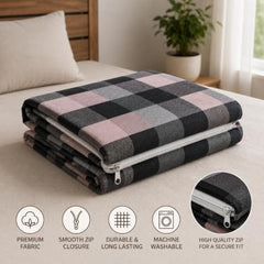 Cotton Mattress Protector Cover with Zip || Single Size (72x36x2) Inch 300TC gadda Cover 6X3 Feet (Gray)