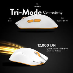 Cosmic Byte Aether Tri-Mode Wireless Gaming Mouse | 2.4GHz + Bluetooth + Wired | Pixart PAW3311 Sensor | 12000 DPI | 1000Hz Polling | 55g | 100M TTC Optical Switches | Replaceable Battery (Black)