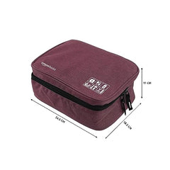 Amazon Basics Travel Organiser for Electronic Accessories, Flexible Padded Dividers, Waterproof, Foam Padding, for Cables, Chargers, Hard Disk, Power Bank (Blue)