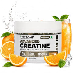 Prorganiq Advanced Creatine Monohydrate + HCL + Nitrate | 3-in-1 Formula | Micronized Powder for Men & Women (250 Grams, Unflavoured)