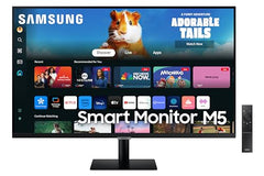 Samsung 27" M5 Smart Monitor with Smart TV Experience (Smartchoice) |FHD 1920 x 1080| Screen Mirroring | IPS Pane l TV Plus| Speakers | Adaptive Sound | Wi-Fi | HDMI |Bluetooth| LS27FM500EWXXL | Black
