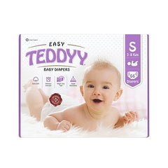 TEDDYY Easy Baby M Size Diaper Tape Style |126 Count (Medium) | 6-11 kgs (Pack of 2) | Quick Absorbency | Extra Super Soft | Anti - Bacterial | Wetness Indicator with Adjustable Grip Tapes