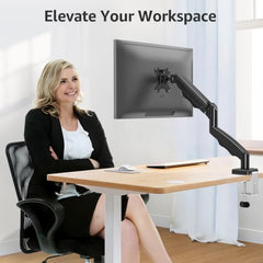 MOUNTUP Dual Monitor Stand for Desk, Monitor Arms for 2 Monitors 13-32 Inch | Holds 4.4-19.8lbs per Arm, VESA 75x75/100x100, Full Motion Monitor Mount for Home Office, C-Clamp & Grommet Base, Black