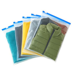 GREENTWISH Zip 'N' Seal Reusable Transparent Storage Bag with Slider Zip Lock, Organiser for Clothes, Shoes, Garment, Home and Travel, Space Saver Plastic Bag | Jumbo Size (14x16 Inch) | 30 Bags