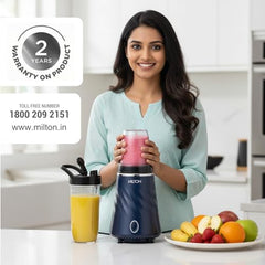 Milton Appliances Miniq Mini Mixer Grinder, ISI Certified, Over Load Protector, HTLV 350W Motor, 300ml SS Chutney Jar,Rust Resistant, Anti Skid Feet,Masala Grinder, Dark Blue