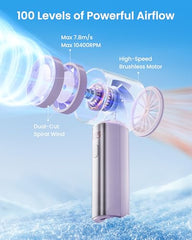 Gaiatop Small Handheld Personal Fan, Powerful High Speed Turbo Cooling, 4000mAh USB Rechargeable Battery Powered Mini Portable Fan for Travel, Outdoor Essentials, Summer Gifts for Women Girls, Pink