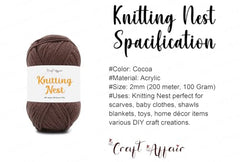 Craft Affair | Knitting Nest Acrylic Yarn (200 Meter, 100 Grams, 2mm) / Woolen Yarn/Acrylic Yarn for Knitting and Crocheting-Olive