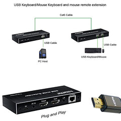 Tobo HDMI KVM Extender Cat5e/6 Rj45 60M USB HDMI KVM Switch Extension Sharing USB Mouse Keyboard Loop IR Compatible with PS-3 PS-4 X-box PC TV-TD-553H.