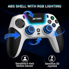 Ant Esports SUPRENOVA RGB 3-Mode Wireless Gaming Controller,1000Hz HallSense Precision Joysticks,BT,2.4GHz & Wired,Macros,Touchpad,Fast Type-C Charging, PS4, Mobile, Android TV, PC & Console Gaming