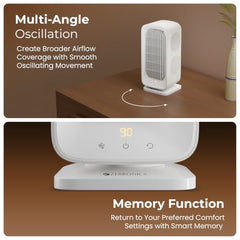 Zebronics Heat Buster 300, Portable Desk Fan, Upto 13h Backup, 3600mAh Rechargeable Battery, 360° Rotatable fan, 4 Speed + 1 Breeze Mode, Wall-Mountable, for Travel, Office, Home (Black)