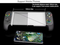 Mobile Gaming Controller for Iphone/Android with Case Support, Phone Game Controller Support Phone Case, RGB Light Hall Joystick, Turbo, Mobile Gaming Game-pad