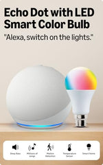 Amazon Echo Dot (5th Gen), smart speaker with Alexa+, vibrant sound, motion detection, temperature sensor, bluetooth, Blue
