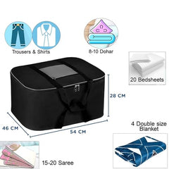 Storite 2 Pack Moisture Proof Nylon Underbed Storage Bag For Clothes Large | (54 x 46 x 28 cm) - BlackRed, Rectangular