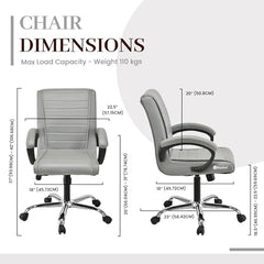 GOYALSON Ergonomic Revolving Office Home Swivel Desk Chair with Adjustable Height Smooth Moving (2, Black, Standard)