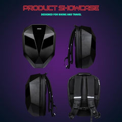 Hookaba Eye Rover LED Backpack 31L (Black) | Motorcycle Riding Bag With Programmable Screen | App Control & Water Resistant | Unisex Expandable Daypack For College, Travel, Laptop, Helmet