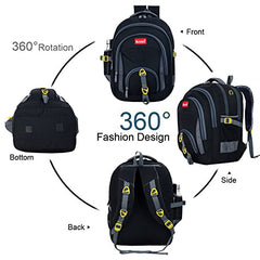 ROZEN 46 cms School Bag Class 5-12 Large 4 partition Laptop Collage Office Travel Backpack Unisex (GREY)