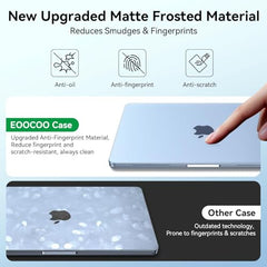 EooCoo Case for MacBook Air 15 inch M5 M4 M3 M2 2026-2023, Sparkly Clear