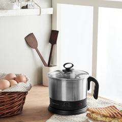 Amazon Basics Multi-Kettle Steamer 1.2L | Adjustable Power Modes 600 W | 7 - Egg Tray, Idli Tray, Iron Grill And Steamer | SS 201 Steel | Automatic Overheat Protection | Multipurpose Kettle