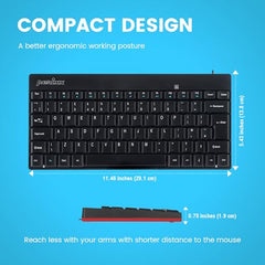 Perixx PERIMICE-201U B, Wired USB Mouse - 3 Button - 800dpi Optical Resolution - Illuminated Wheel - 5 Ft Cable - Black