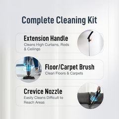 KENT Dash Vacuum Cleaner | 600W | High Suction Power >16 kPa | Cyclone5 Technology and HEPA Filter | Bagless Design | Ideal for Floor, Curtain, Carpet, Sofa & Car | Black & Blue