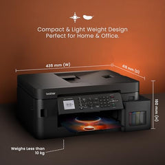 Brother Ink Tank MFC-T930DW New Launch (Print Scan Copy Fax) WiFi Auto Duplex, ADF Printer, 128 MB, Print Pages Upto 15K in Black & 5K in Color Each (CMY) Get Extra Black Ink Bottle, Free Installation