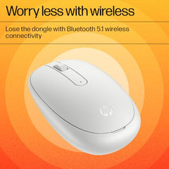 HP 240 Lunar White Bluetooth Mouse/Bluetooth® 5.1 connection/15 Month battery/1600 dpi Optical Sensor/Sleek and ambidextrous Design