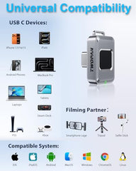 TWOPAN 512GB Nano SSD with Fingerprint Lock, External SSD Hard Drive Storage for Steam Deck, PS5, Selfie Stick, Android, iPad, iPhone 16/15, MacBook, Travel and Backup