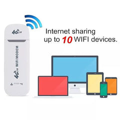 BEEBIRD® High Speed Portable 4G Wireless Modem- 150 Mbps 4G WiFi Dongle, All Sim Support WiFi Router, Connects Up to 10 Devices WiFi Hotspot Device