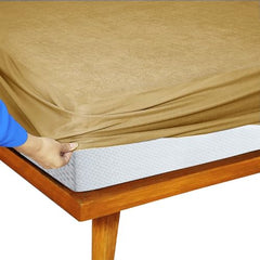 Feelme Mattress Cover King Size 84x84 Waterproof Cotton Mattress Protector for Double Bed (84x84 Inch/ 7x7 Feet Grey) 210 GSM 100% Waterproof