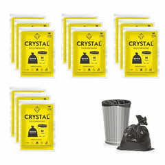 Crystal Pouch Garbage Bags Dustbin Bags and Plastic Covers For Home Malls Parks Hospitals Hotels | Medium Size | Black | 19 X 21 Inch | 6 Packs Of 30 pcs | Total 180 pcs