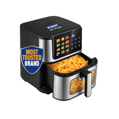 KENT Digital Air Fryer 5L | 1400W | Bake, Grill & Roast | Up to 80% Less Oil Usage | 8 Preset Menu | Rapid Heat Circulation | Digital Display & Touch Control Panel | Glass Window with in built Light