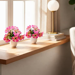 fancymart Artificial Flower Plant Home Décor with Small Size Pot | Pack of 2 | Plant Hanging for Home Decor | Office Decor (DESIGN-01)